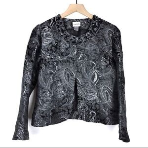 Chico’s Women’s Jacket Paisley Jaquard Jacket